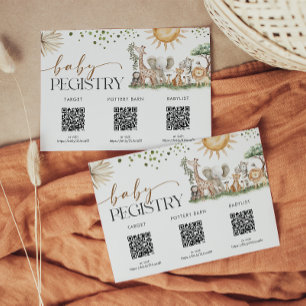Safari Gender Neutral Baby Shower Registry Card