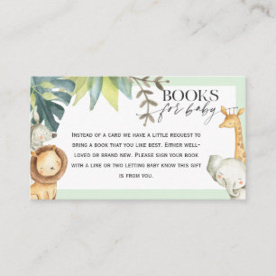 Safari gender neutral books for baby insert card
