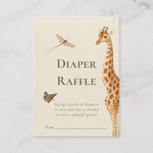 Safari Gender Neutral Diaper Raffle Baby Shower Enclosure Card