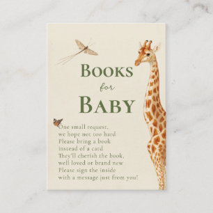 Safari Gender Neutral Giraffe Books for Baby Enclosure Card