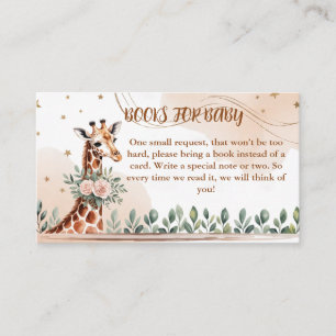 Safari Giraffe Books for Baby Neutral Watercolor Enclosure Card