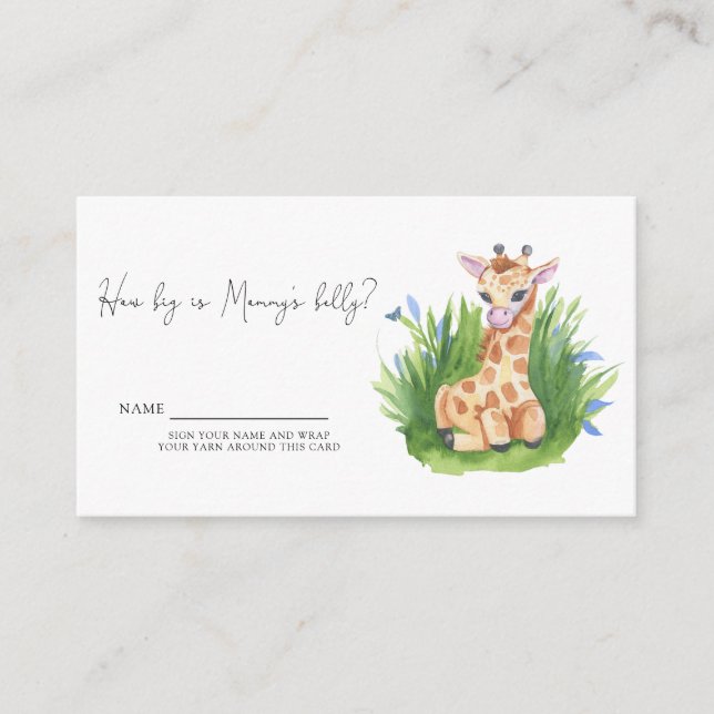 Safari giraffe - How big is mummy's belly Enclosure Card (Front)