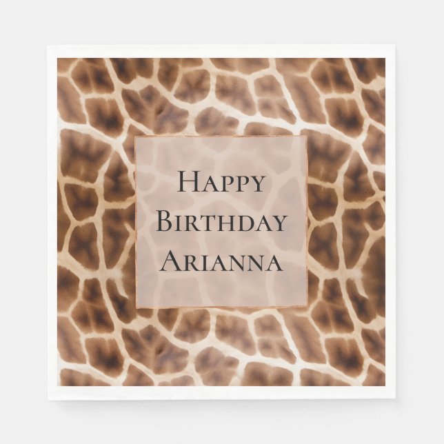 Safari Giraffe Print Napkin (Front)