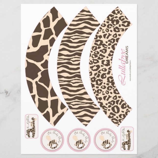 Safari Girl Cupcake Wrappers (Front)