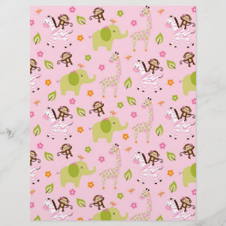 Safari Girl Jungle Animal Scrapbook Paper