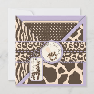 Safari Girl LAV Square Invitation