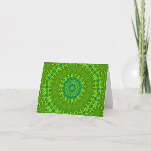 Safari green mandala, note card