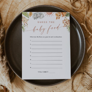 SAFARI Guess the Baby Food Game Card