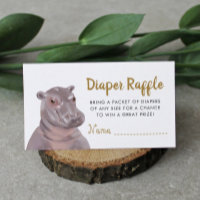 Safari Hippo Diaper Raffle Baby Shower