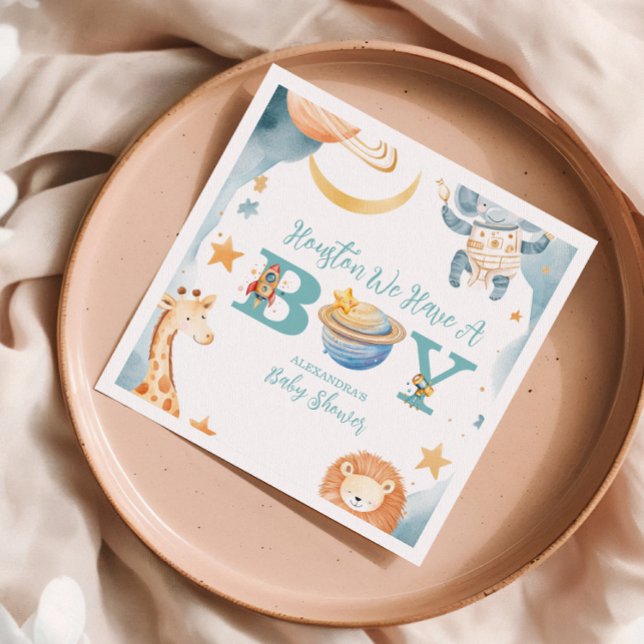 Safari Houston We Have A Boy Outer Space  Napkin (Creator Uploaded)