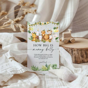 Safari How Big is Mummy's Belly Baby Shower Game 