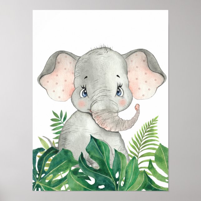 Safari In The Jungle Baby Elephant Poster (Front)