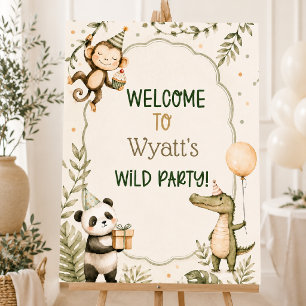 Safari Jungle Animal Birthday   Party Animals Poster