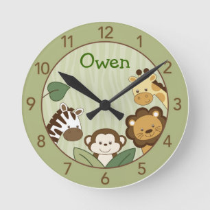 Safari Jungle Animal Personalised Wall Clock