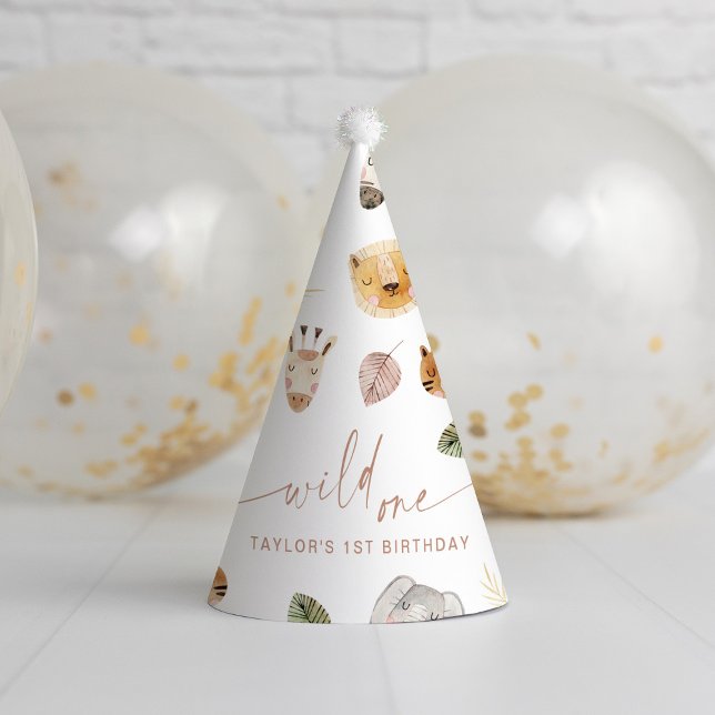 SAFARI Jungle Animals 1st Birthday Party Hat (Creator Uploaded)