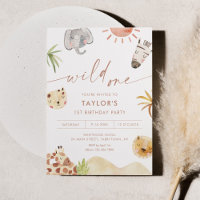 SAFARI Jungle Animals 1st Birthday Party