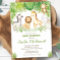 Safari Jungle Animals Baby Shower Boy Green Forest