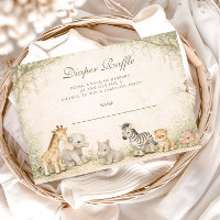 Safari Jungle Animals Baby Shower Diapper Raffle