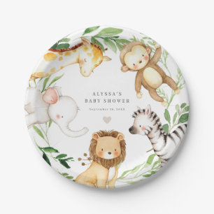 Safari Jungle Animals Baby Shower Paper Plates