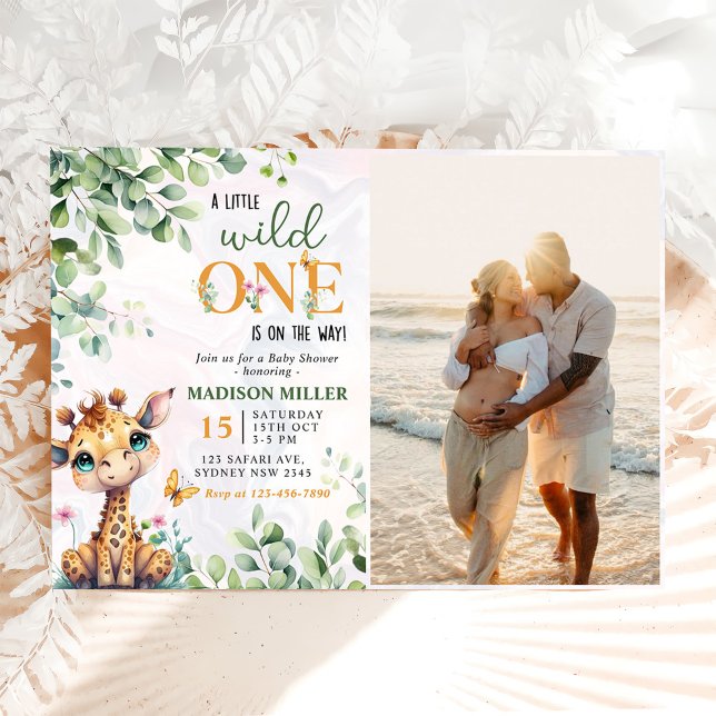 Safari Jungle Animals Baby Shower Photo Invitation (Creator Uploaded)