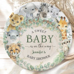 Safari Jungle Animals Baby Shower Tropical   Paper Plate<br><div class="desc">Add a touch of elegance to your celebration with our Safari Animals Baby Shower Paper Plates! Don't settle for the ordinary. Elevate your celebration,  order your today,  and make your event extraordinary!</div>
