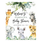 Safari Jungle Animals Baby Shower Welcome Sign