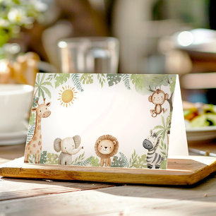 Safari Jungle Animals Birthday Food Tent Place Card