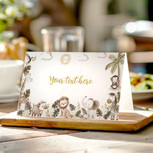 Safari Jungle Animals Birthday Party Food Tent Place Card