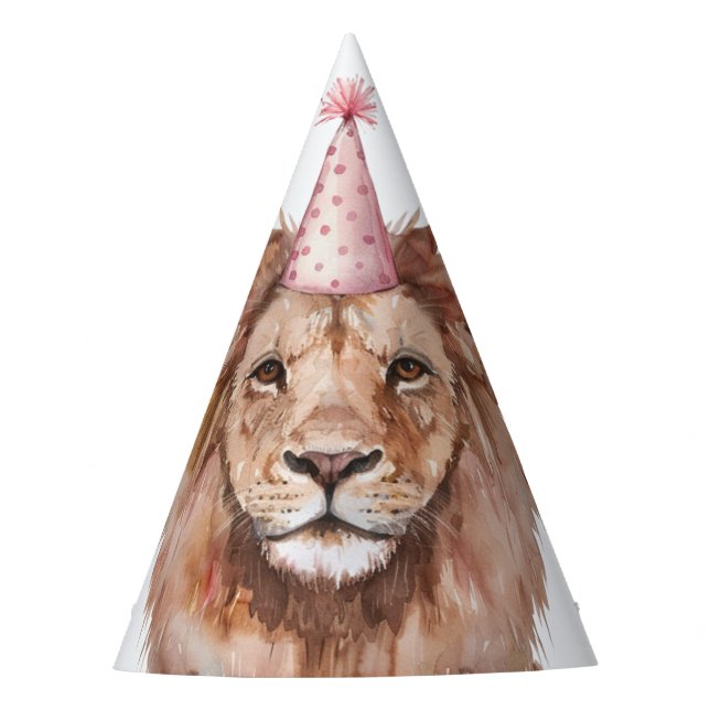 Safari Jungle Animals Birthday Party Lion  Hat (Front)