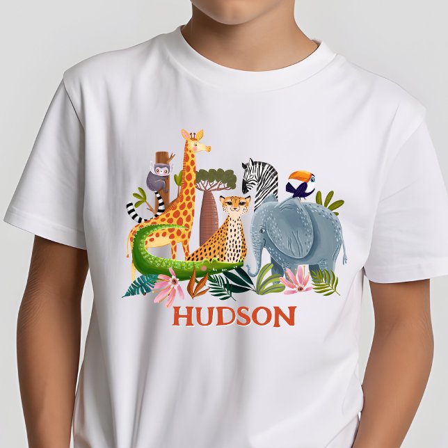 Safari jungle animals boy birthday T-Shirt (Creator Uploaded)