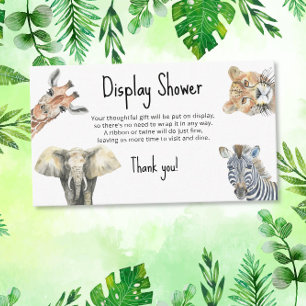 Safari jungle animals - display shower enclosure card