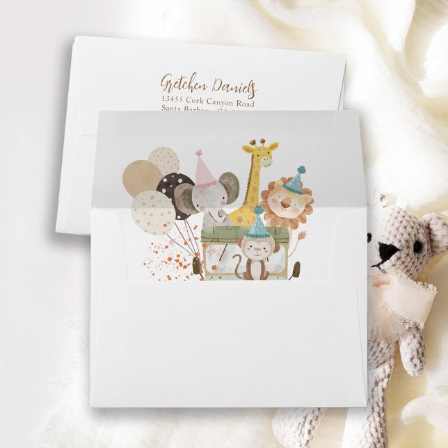 Safari Jungle Animals Gift Registry Enclosure Envelope (Creator Uploaded)