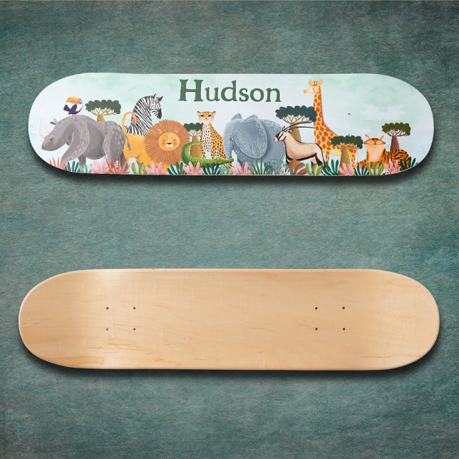 Safari jungle animals kids custom skateboard (Creator Uploaded)