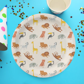 Safari Jungle Animals Paper Plate