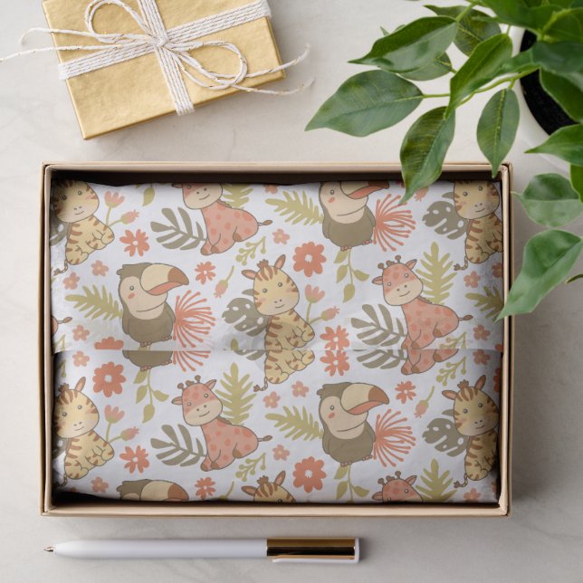 Safari Jungle Animals Pattern Tissue Paper (Gift)