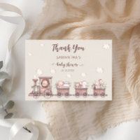 Safari Jungle Animals Train Baby Shower Thank You