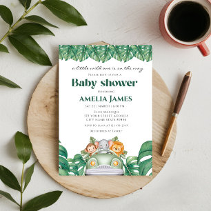 Safari Jungle Animals wild one boy Baby Shower  Invitation