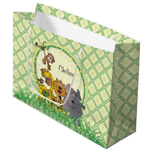 Safari Jungle Baby Animals Baby Shower Large Gift Bag