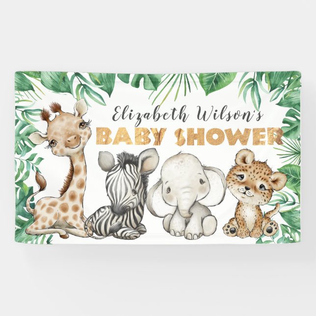 Safari Jungle Baby Shower Banner (Horizontal)