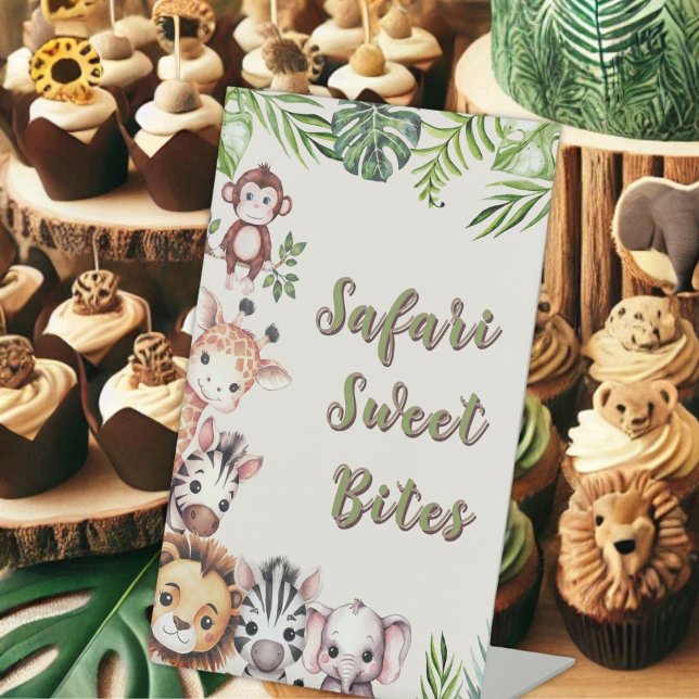 Safari Jungle Baby Shower Dessert Table  Pedestal Sign (Creator Uploaded)