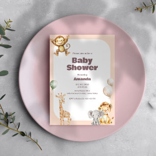 Safari Jungle Baby Shower Invitation