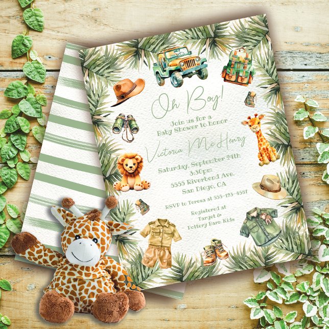 Safari Jungle Baby Shower  Invitation (Creator Uploaded)