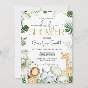 Safari JUNGLE Baby Shower Invitation