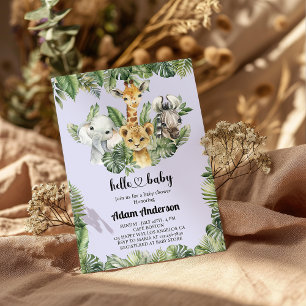 Safari Jungle Baby Shower Invitation – Cute Animal