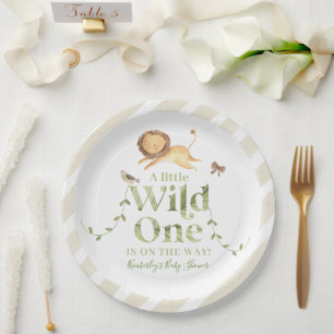 Safari Jungle Baby Shower Invitation for Girls Pap Paper Plate
