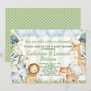 Safari Jungle Baby Shower Invitation Invite