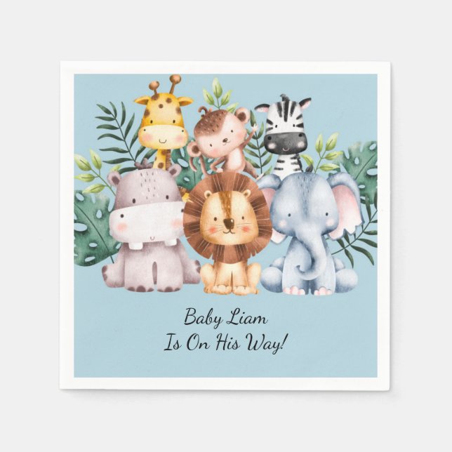 safari jungle baby shower napkin (Front)