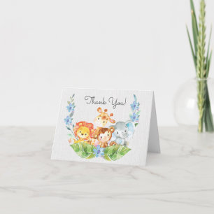 Safari Jungle Baby Shower Thank You Note Card
