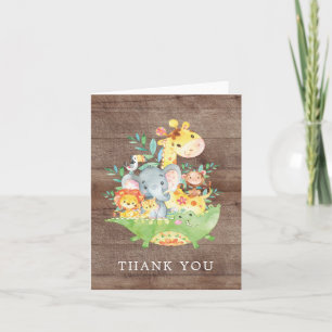 Safari Jungle Baby Shower Thank You Note Card