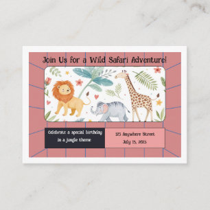 Safari Jungle Birthday Enclosure Card
